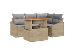 Maison Exclusive - Conjunto De Jantar Para Jardim Com Almofada 5 Pcs Bege E Cinza