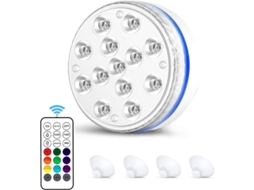 Bombilla Para Piscina Subacuática Multicolor Con Control Remoto, Impermeable Ip68, 16 Colores, 3 Niveles De Brillo