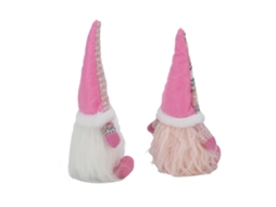 Primerox 2pcs Bonecas Sem Rosto de Papai Noel Decorativos de Natal Bonecas de Tecido Branca e Rosa