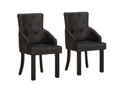 Dining Chair, Dining Chairs Vidaxl Preto Couro (n/a)