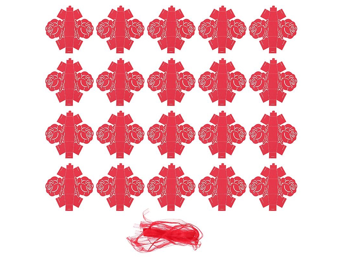 20pcs Caixas Ocas Em Forma De Rosa Allinless