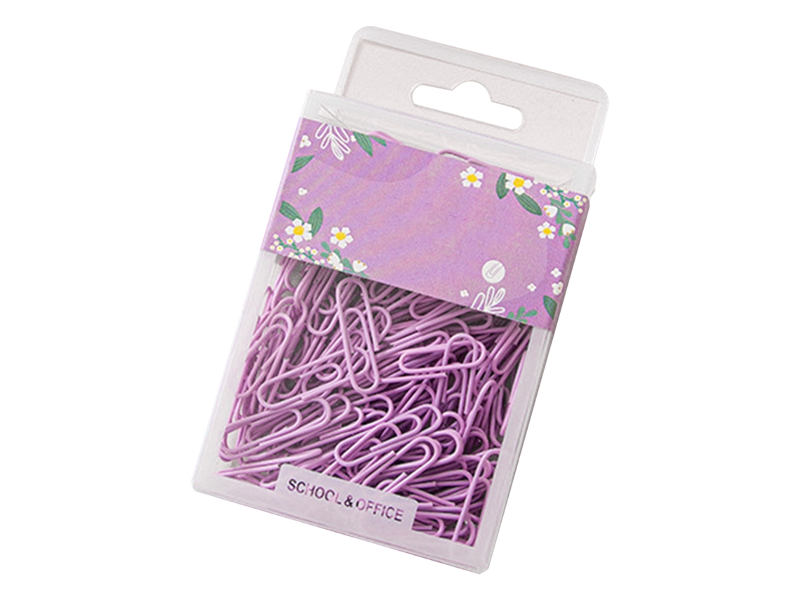 70 Clipe De Papel Colorido Pequeño Duradero Antirrobo De Hierro Para Escuela Oficina Violeta