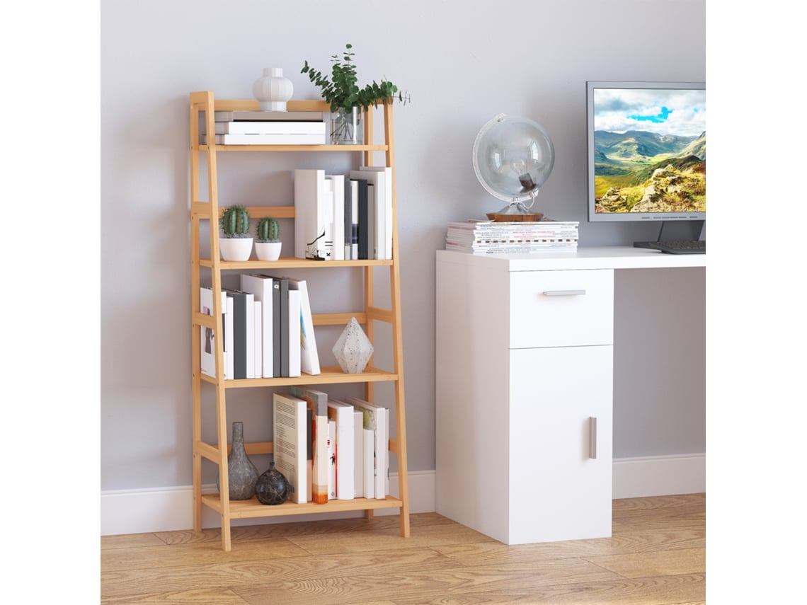Estante Para Livros, Material: Madeira De Bambu