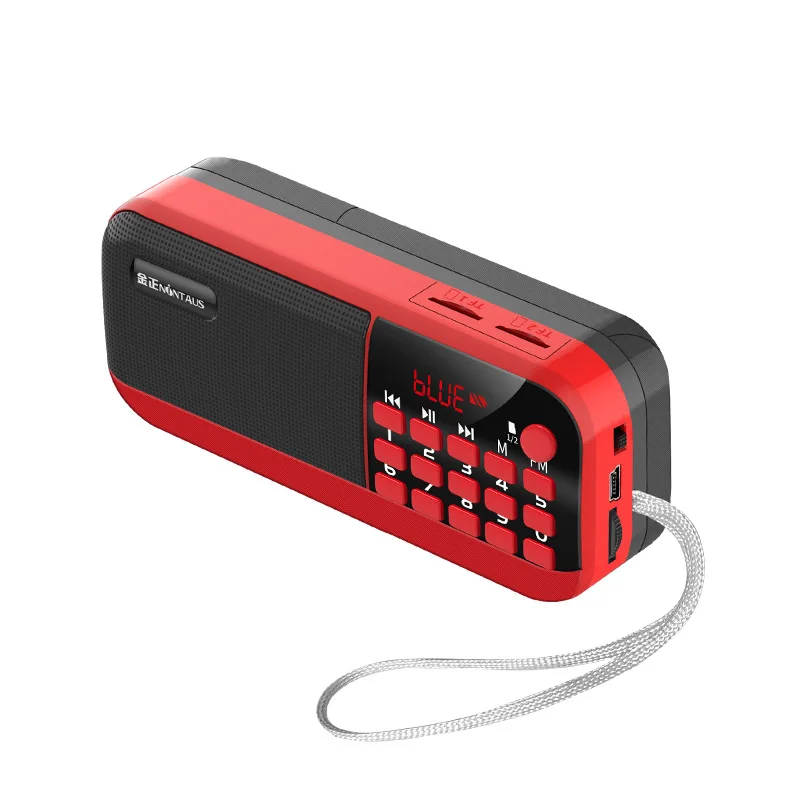 Mini Rádio FM Recarregável com Alto Falante Bluetooth, Gravador, Cartão Tf e Aux MDUG