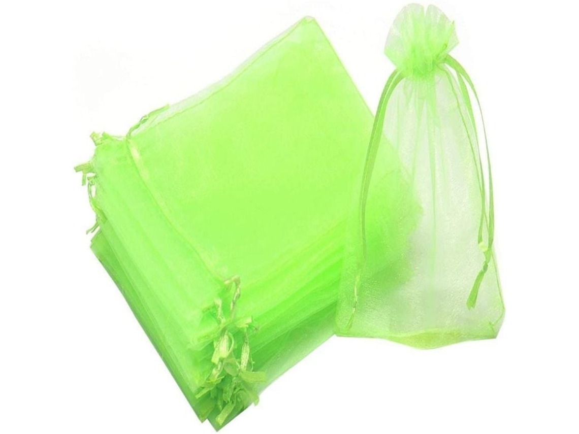 2026 100 Bolsas de Proteção para Frutas e Verduras com Malha Anti ave e Anti plaga Reutilizáveis Jqu Verde Fruta 10x15cm