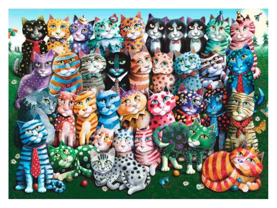 Puzzle Anatolian Reunião Da Família dos Gatos de 1000 Peças
