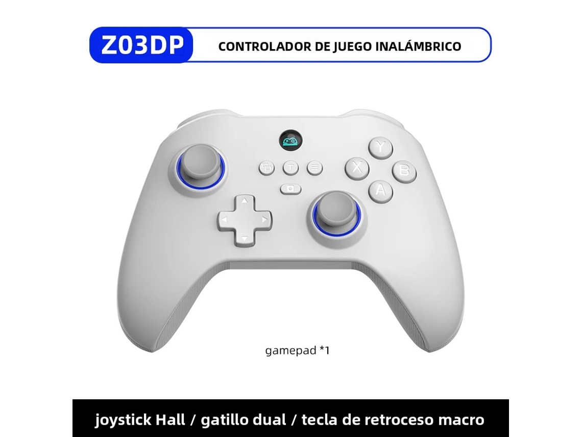 (branco) Controlador De Jogos Sem Fio Para Pc Com Micro Joystick E Gatilho Hall