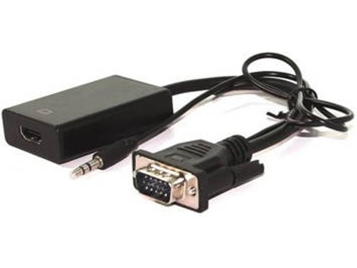 Adaptador HDMI NILOX (VGA e Jack 3.5mm - HDMI - 15 cm - Preto)