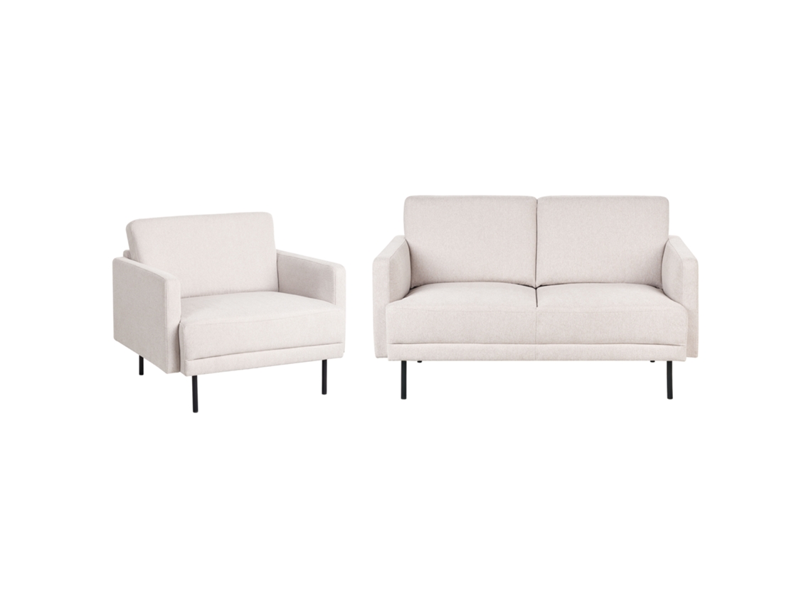 Elegante Conjunto De Sala De Estar Beliani Breda De Poliéster Creme 250x85x85