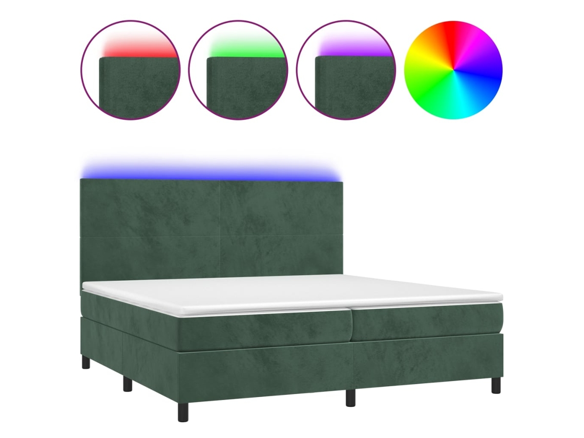 Box Spring Bed, Box Spring Beds Vidaxl Verde Veludo (200 X 200 Cm)
