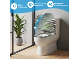 Assento Homseat Em Duroplaste Com Fecho Suave, Padrão Pedras Zen E Bambu.