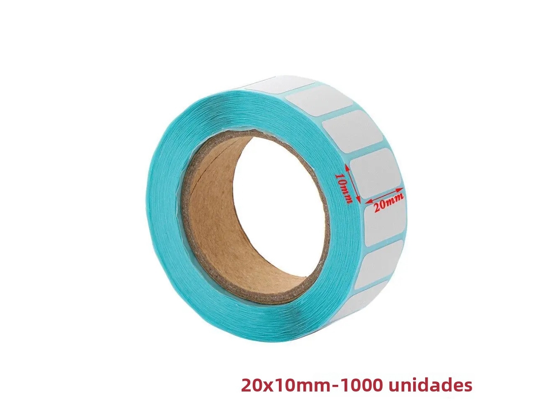 Etiquetas de Papel Adesivo Termofusível À Prova D'água , 20 Unidades, 1000 Folhas/rolo, Etiquetas em Branco para Impressão Direta. MDUG (20x10mm)