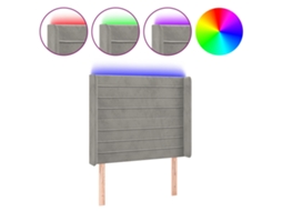 Cabeceira de Cama com Luzes Led Veludo Cinza claro MAISON EXCLUSIVE (93x16x118 cm)