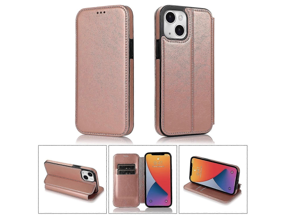 Capa Tipo Carteira Flip Em Couro Para Iphone 13 Mini