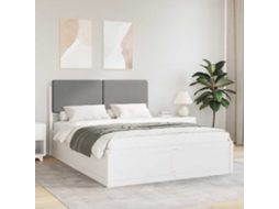 Vidaxl Estrutura De Cama Com Cabeceira Estofada Cinzento-claro
