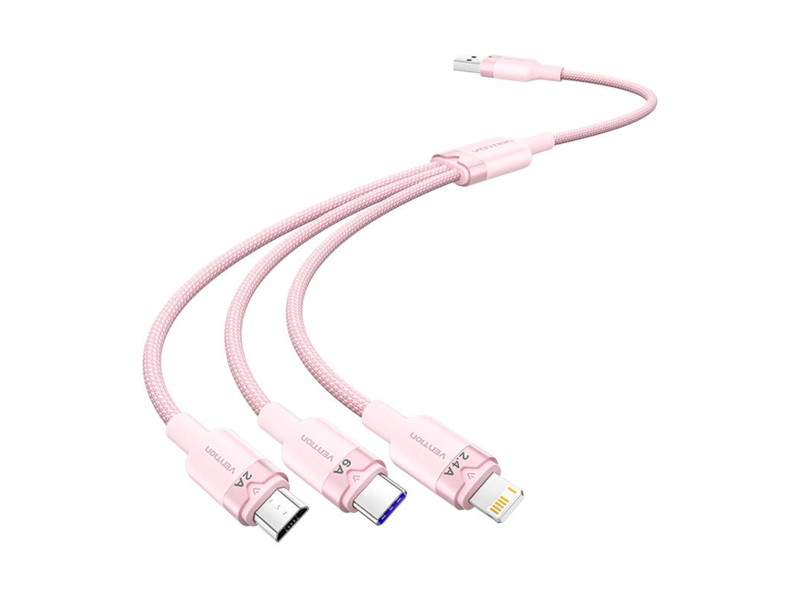 Usb 2.0 A Para 3 Em 1 6a Cabo Para Carregar Celulares E Tablets 1,5m Vention