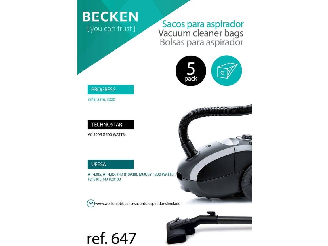 Sacos de Aspirador BECKEN REFª647 (5 unidades)
