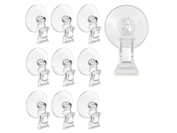 Conjunto de 10 Ventosas Transparentes com Presilha para Janelas Banheiro, Ideais para Sinalização Publicitária BRILVIBERA