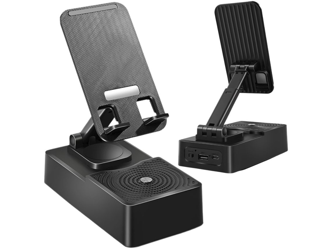 Suporte Para Celular + Alto-falante Bluetooth - Para Mesa Ou Tablet