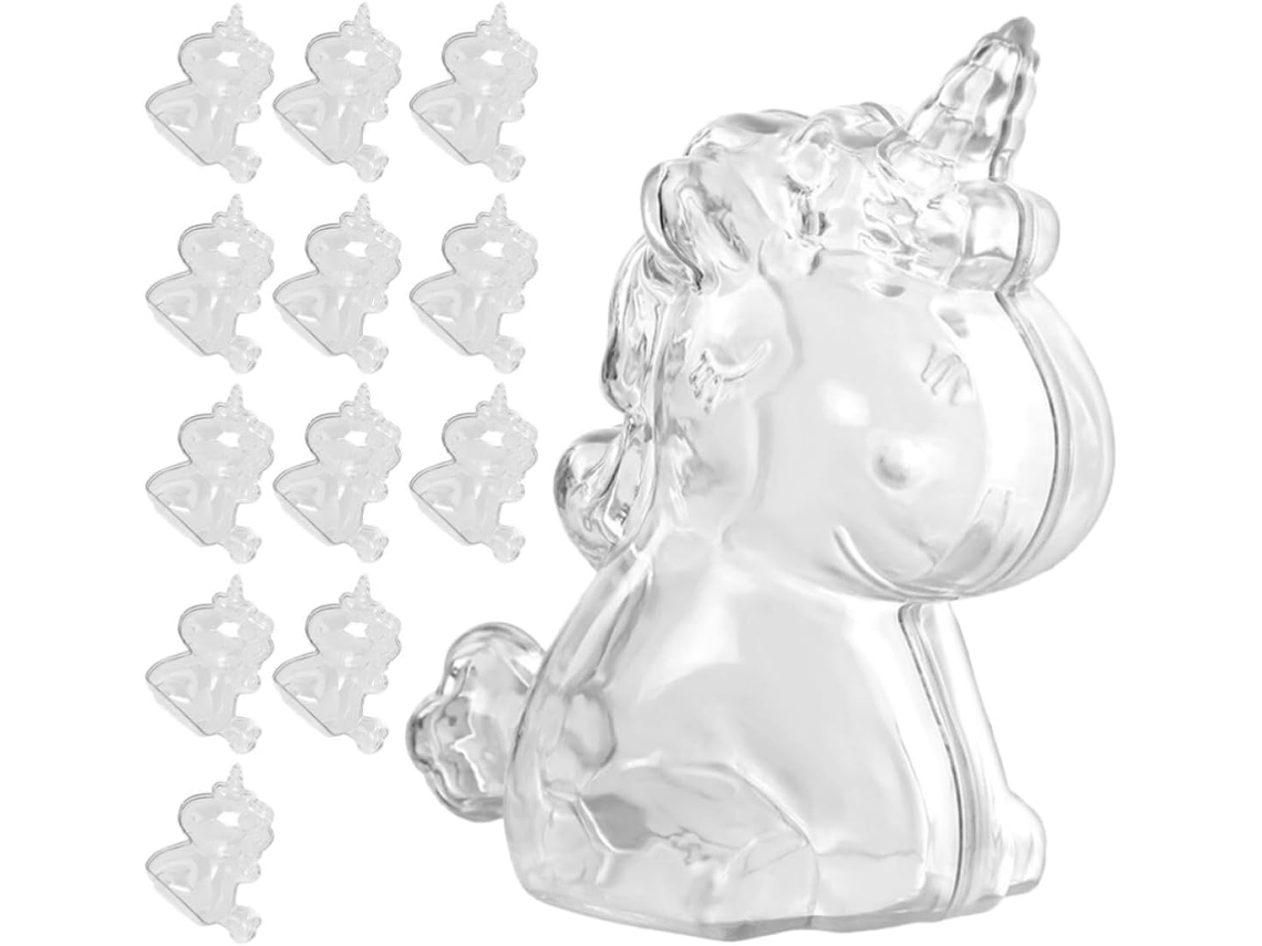 Conjunto De 24 Peças De Caixas Organizadoras Transparentes E Duráveis Com Estampa De Unicórnio