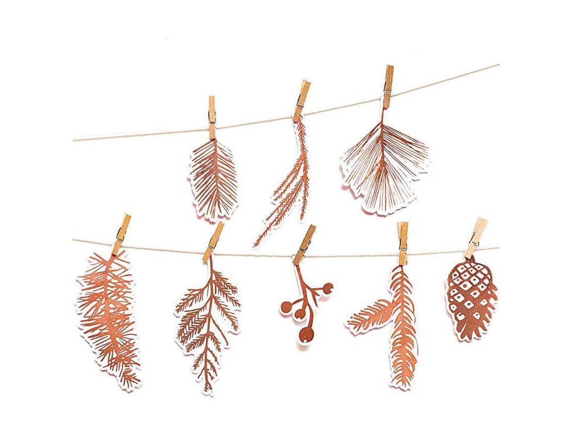 Guirlanda de Natal de Floresta de Cobre 24 Peças RICO DESIGN
