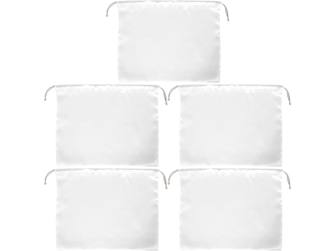 Conjunto De 5 Bolsas De Seda Com Cordão Para Armazenamento, 42x33 Cm, Leves E Ideais Para Bolsas.