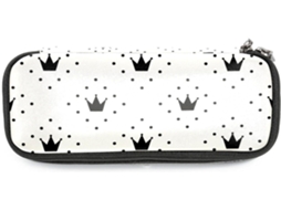 Estojo grande com estampa de coroa, organizador de maquiagem, ideal para escola, mesa, adultos, meninas e meninos.