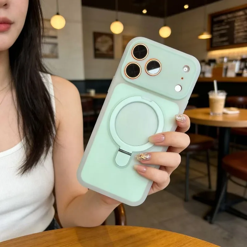 Capa De Celular Com Suporte Magnético Em Anel De Silicone (branca Para Iphone 16)