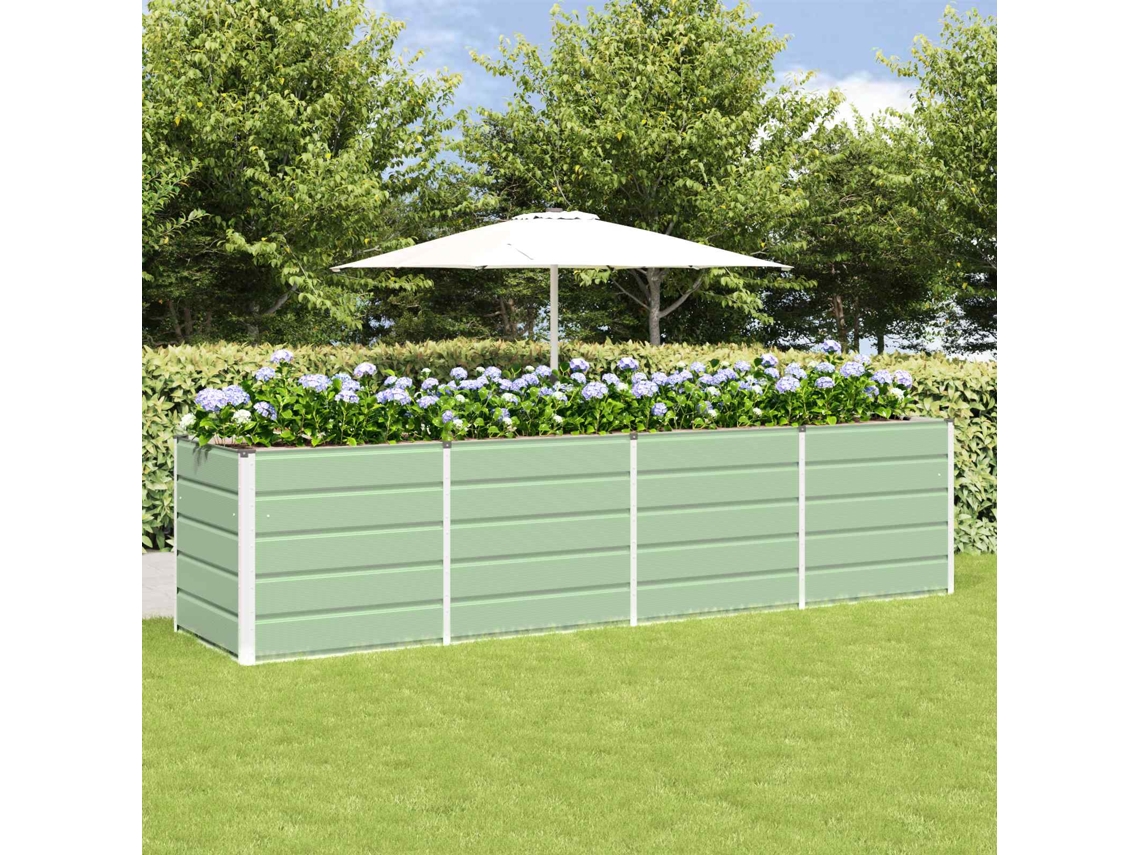 Vidaxl Floreira Verde 320 X 80 X 75 Cm Aço
