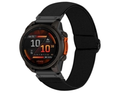 Bracelete para Garmin Nylon elástico vermelho com fivela de aço preta e detalhes branco antigo XIAOMOYU (26mm)