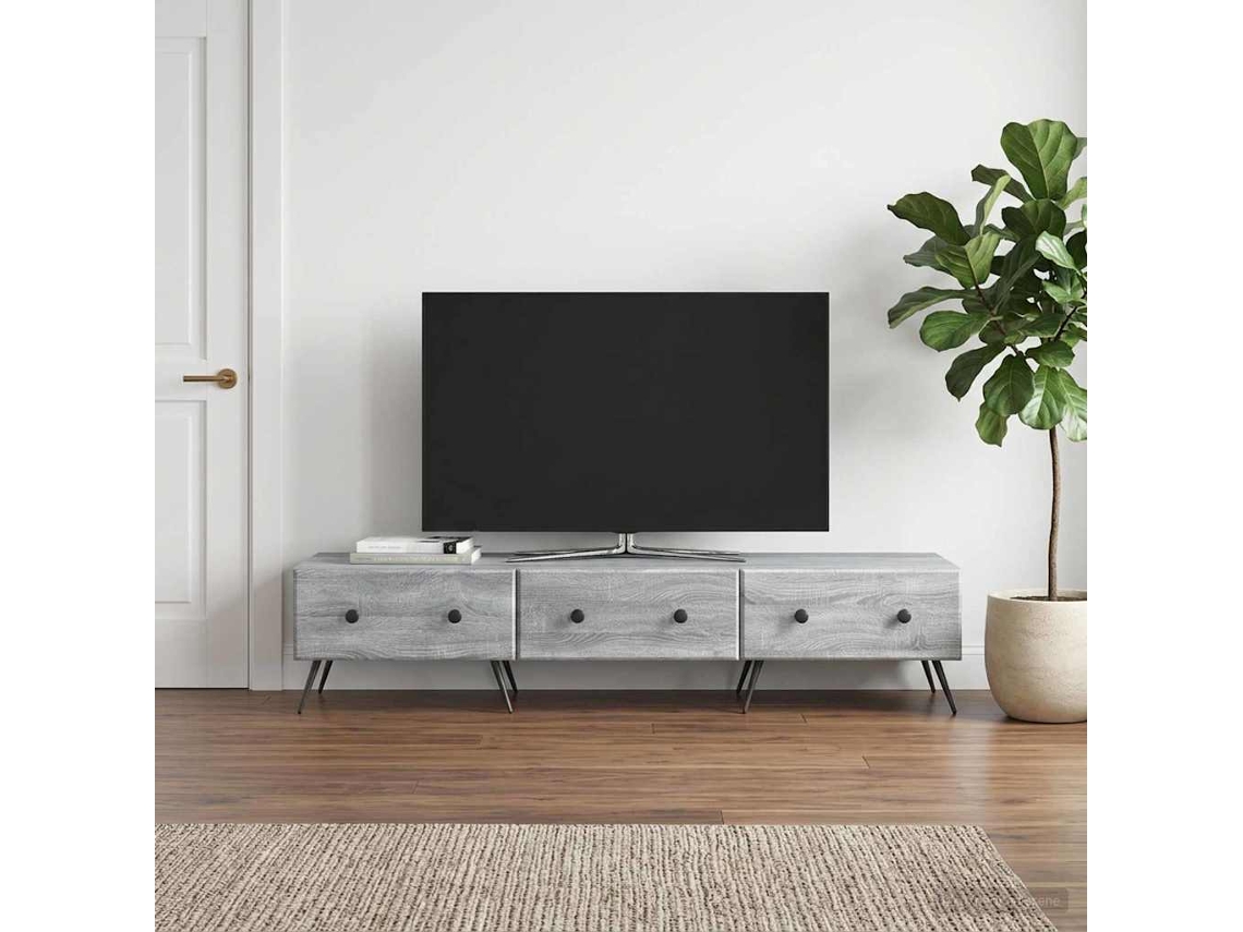 Vidaxl Gabinete Para Tv Com Gaveta Sonoma Cinzento 147 X 34,5 X 30 Cm
