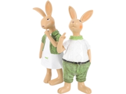 1 Par de Estátuas de Coelho em Resina para Jardim, Decoração Animal Às Intempéries para Jardim e Ambientes Internos, CHABERLU