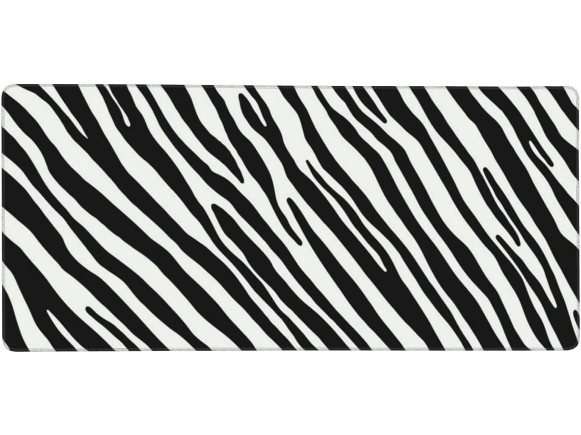 Mousepad para Computador de Grande Formato com Estampa Zebra Natural, Base Borracha Antiderrapante, 40 X 90 Cm