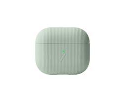 NATIVE UNION Capa de Silicone para Airpods 3 Curve com Textura Às Riscas Verde Limão