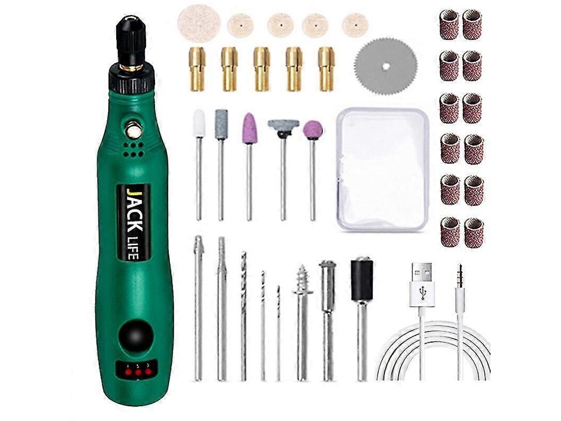 Ferramenta Rotativa Usb Sem Fio Kit Marceneiro Gravura Pen Diy Joias De Vidro De Metal Mini Fio Sem Fio Broca Verde