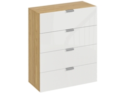 Cómoda com 4 Gavetas de Alto Brilho, 70x35x92 cm, Branco DECORALAR TECH
