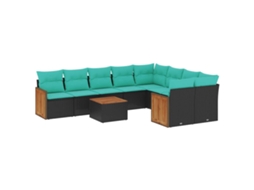Conjunto de Sofá Jardim 3 Peças Almofadas Rattan Sintético MAISON EXCLUSIVE