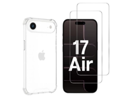 Capa Resistente A Impactos Para Iphone 17 Air E 2 Películas Protetoras De Vidro Temperado Phonillico®