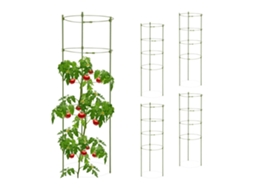 Conjunto De 5 Treliças Redondas Para Tomate, 90 Cm, Metal E Plástico