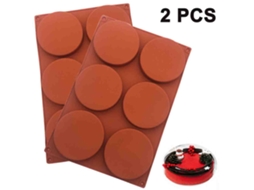 Peças 6 Discos Grandes Molde de Bolo Silicone 4 Polegadas Assadeira Sobremesa Chocolate Vibrando O Mesmo Parágrafo Ferramenta Cozimento UISAVE