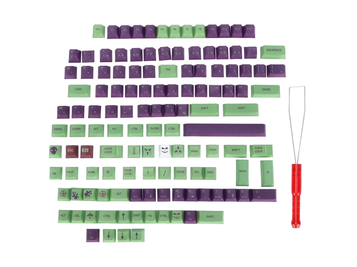 Teclas de Teclado Mecânico Universal 127 Teclas PBT, sublimadas, padrão de desenho animado japonês | LAXISCREED