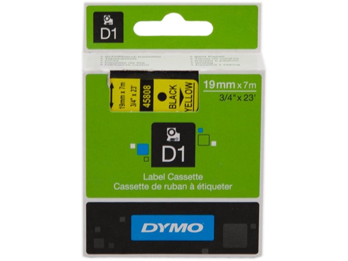 CINT ETIQ DYMO D1 19MMX7M NG/AM S0720880