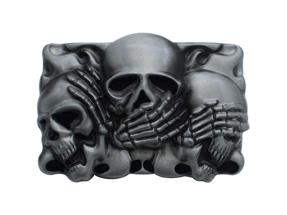 2026-clavo De Cinturón Craneo Cowboy Punk Rock Plata Negro Para Hombre Y Mujer