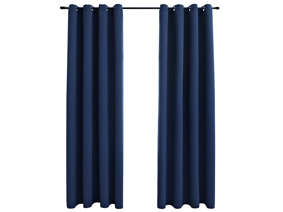 Curtain, Curtains Vidaxl Azul Tecido (140 X 225 Cm)