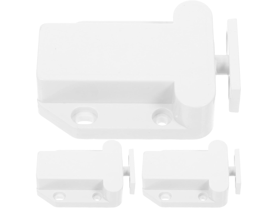 Fecho De Pressão Oculto Para Porta, Plástico Branco, Conjunto 3