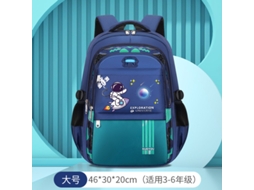 Mochila Escolar - Leve, Com Proteção Para A Coluna, Grande Capacidade, Impermeável E Com Estampa.tamanho Grande Em Azul Royal E Verde