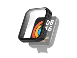 Xiaomi Redmi Watch 2 Lite versão estrangeira peça + capa protetora de relógio de vidro temperado (preto)