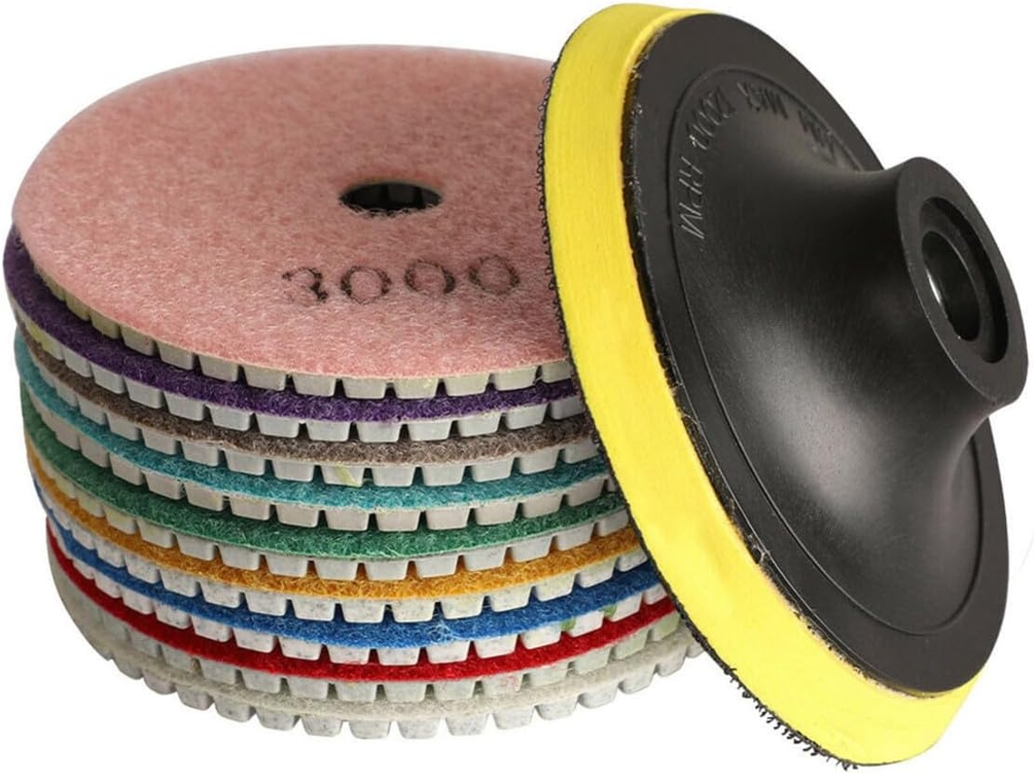 Conjunto De 10 Discos Polimento Diamantados 4 Polegadas Para Mármore