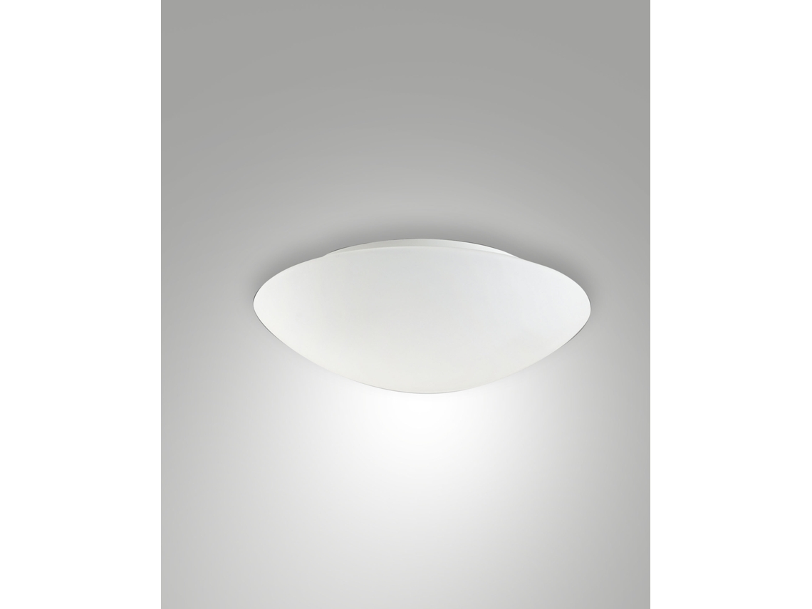 Pandora Plafonier Moderno em Metal e Vidro Soprado, E27 60w, Sensor de Movimento Integrado, Diâmetro 30cm, Cor Branca, Código 3222 61 102 FABAS LUCE