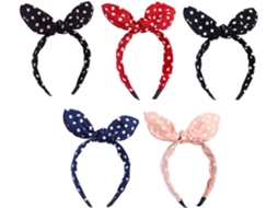 Faixas de Cabelo Têxtil, Faixas de Cabelo Adoráveis, Conjunto de 5 Faixas de Cabelo Com Bolinhas.